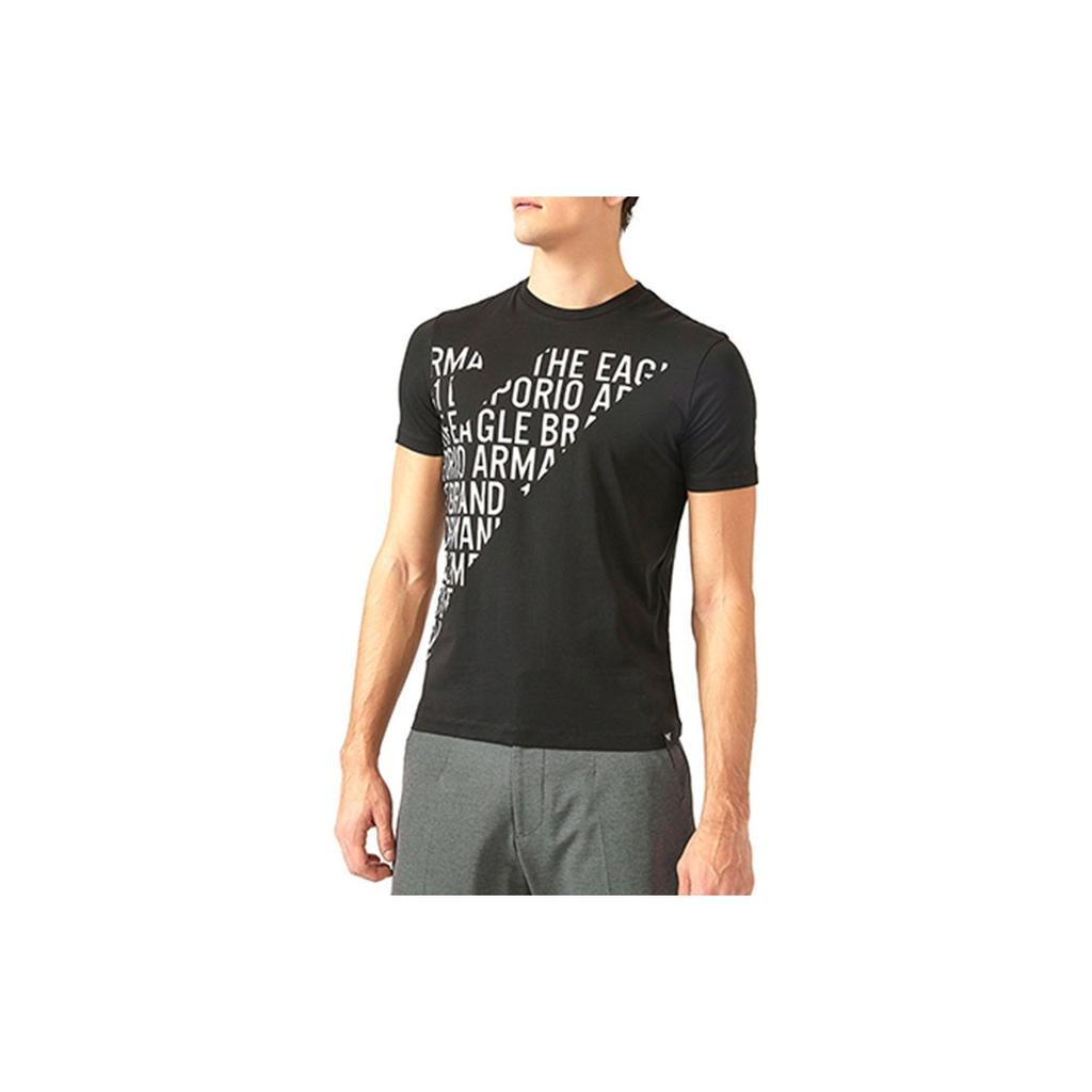 Emporio Armani Printed Crew Neck Short Sleeve T-Shirt Men tops Black 3Z1T72-1JPZZ-0999