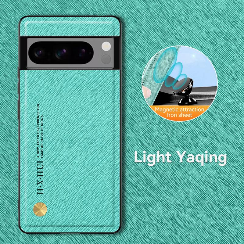 Kožené pouzdro pro Magsafe Google Pixel 8A 7A 8 7 Pro Bezdrátové nabíjení Vestavěné železo Nárazuvzdorný kryt na telefon