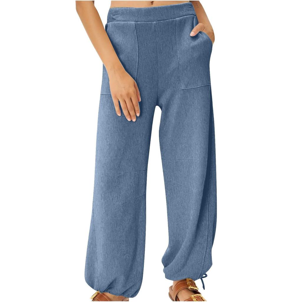 Womens Palazzo Pants Summer Casual Flowy Wide Leg Trousers Beach Travel Vacation Outfits