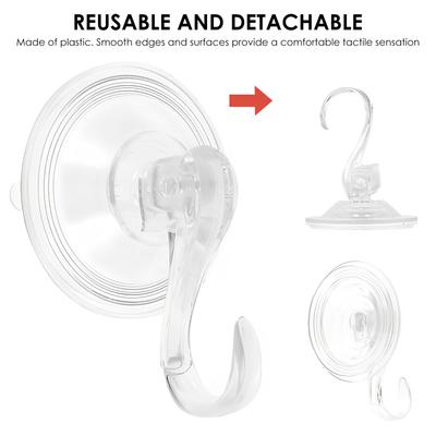 4-12Pcs Suction Cup Hook Transparent Heavy Duty Vacuum Strong Suction Cup Holder Glass Window Kitchen Bathroom Wall Towel Hook