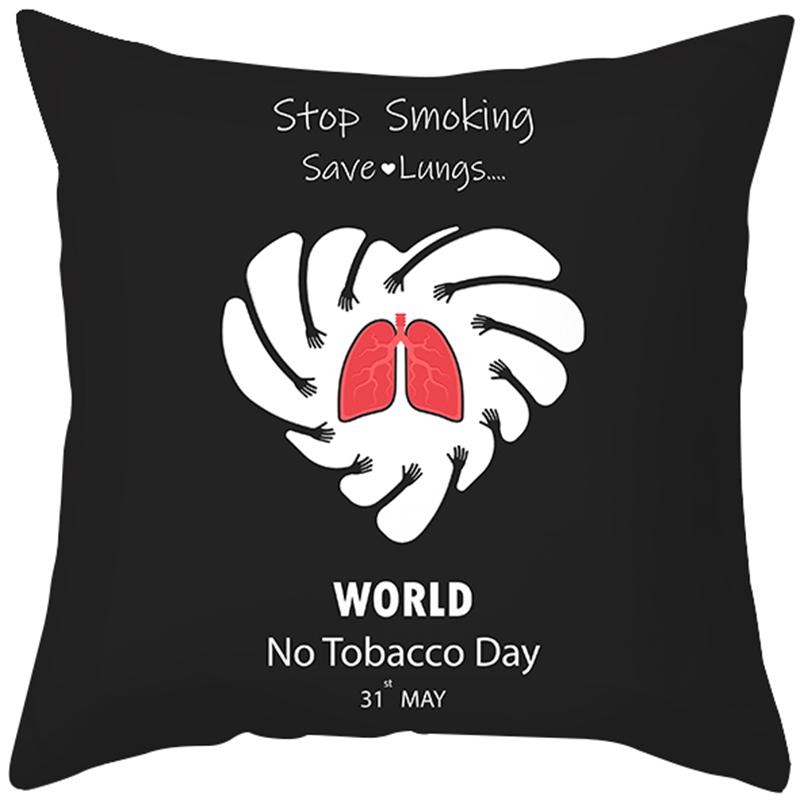 Peach Skin Pillow Cover Letter Ribbon Printing Sofa  Cushion  Household Goods