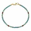 Hypoallergenic Metal Turquoise Beaded Anklet Beads Ankle Bracelet  Music Festivals