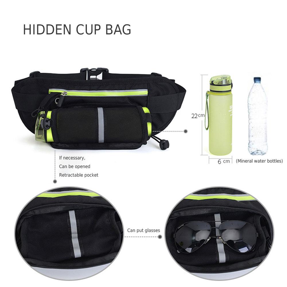 Hiking Waist Bag Fanny Pack with Water Bottle Holder Waterproof Reflective Running Belt Waist Pack for Men Women