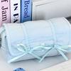 High Capacity Pencil Case Bowknot Pen Pouches Portable Pen Organizers Travel Makeup Storage Bag for Women Girl Student