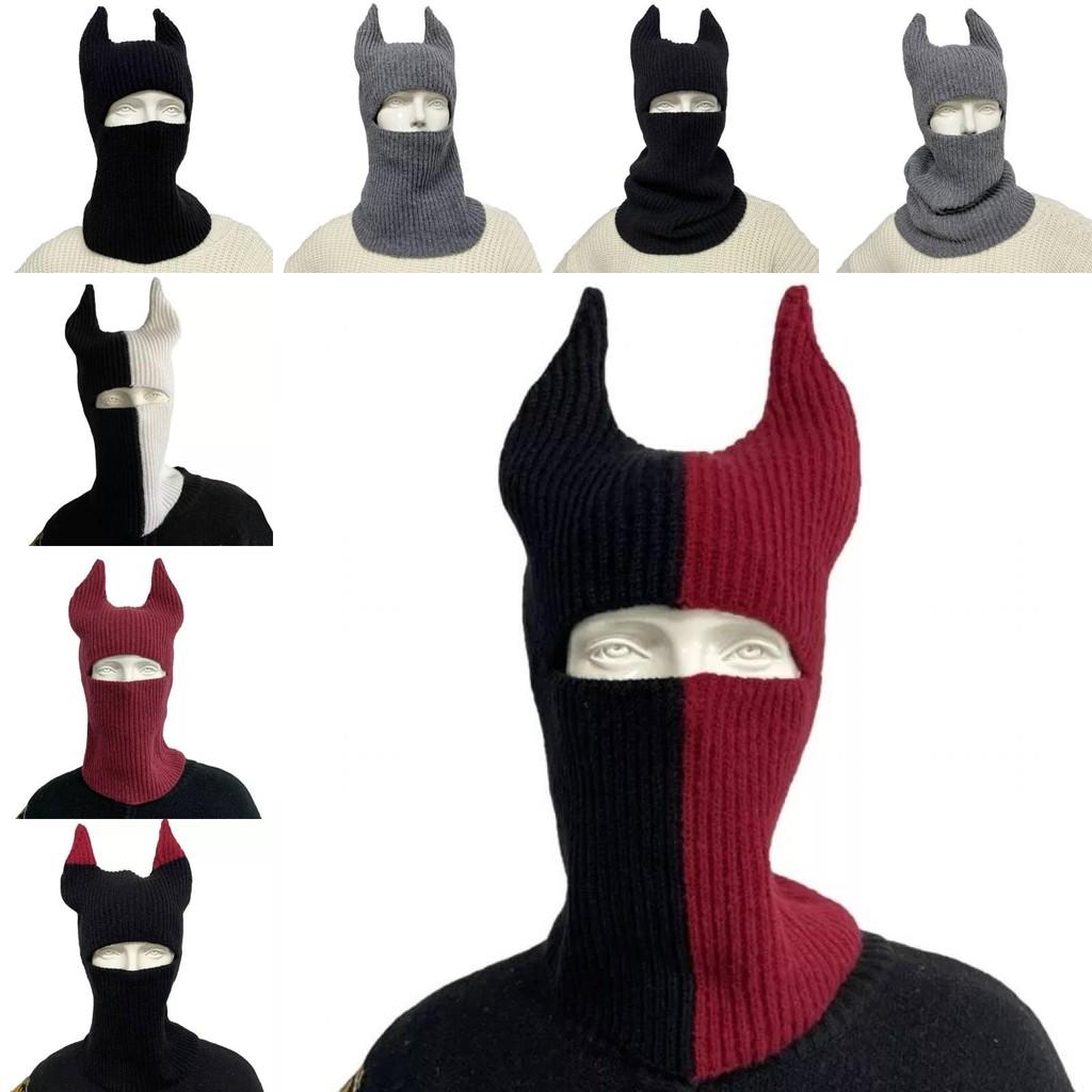 Cozy And Stylish Knitted Beanie Hat With Horns For Halloween Fun And Winter Warmth