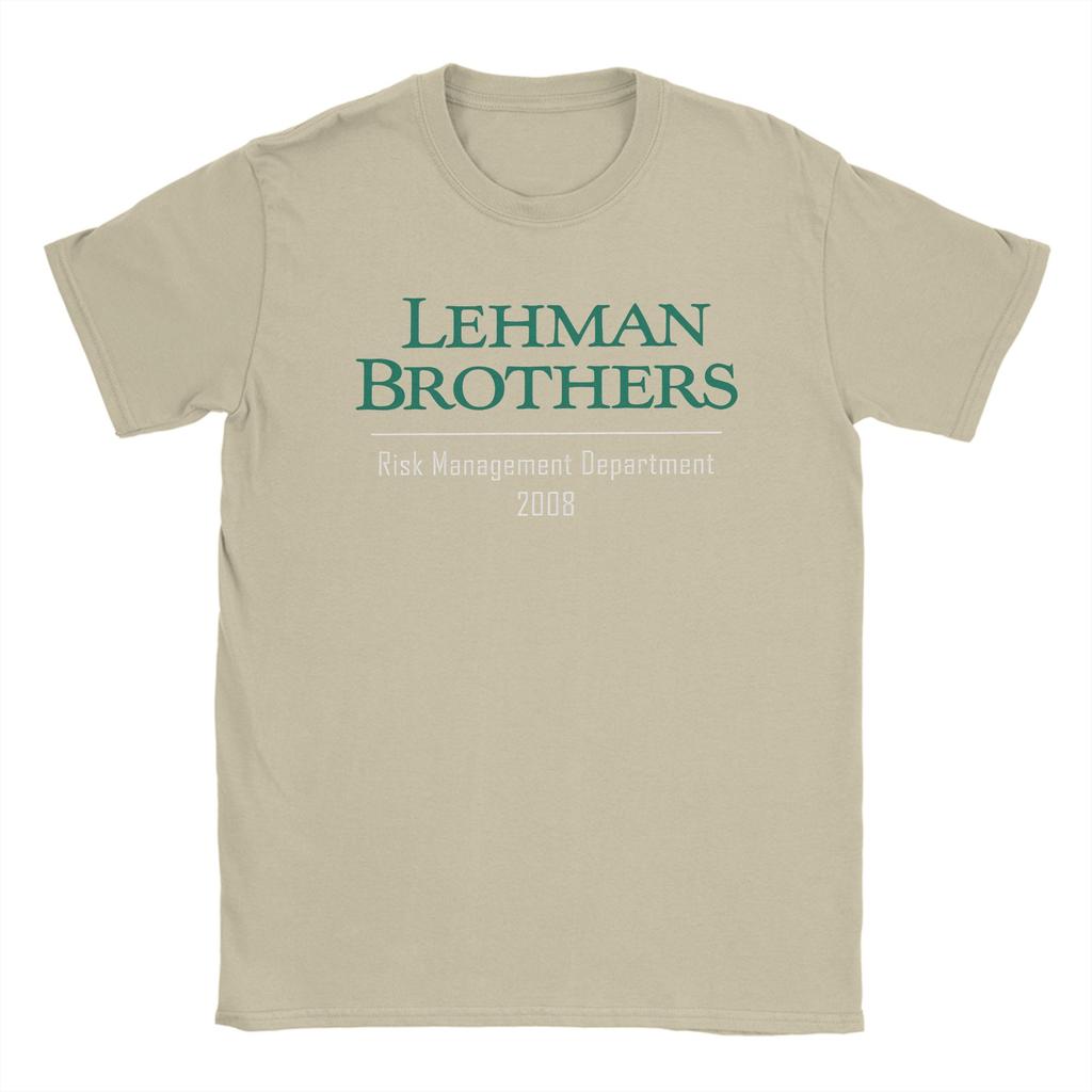 Lehman Brothers Risk Management Department T Shirt for Men Pure Cotton Casual TShirt Round Neck Tees Short Sleeve Clothes