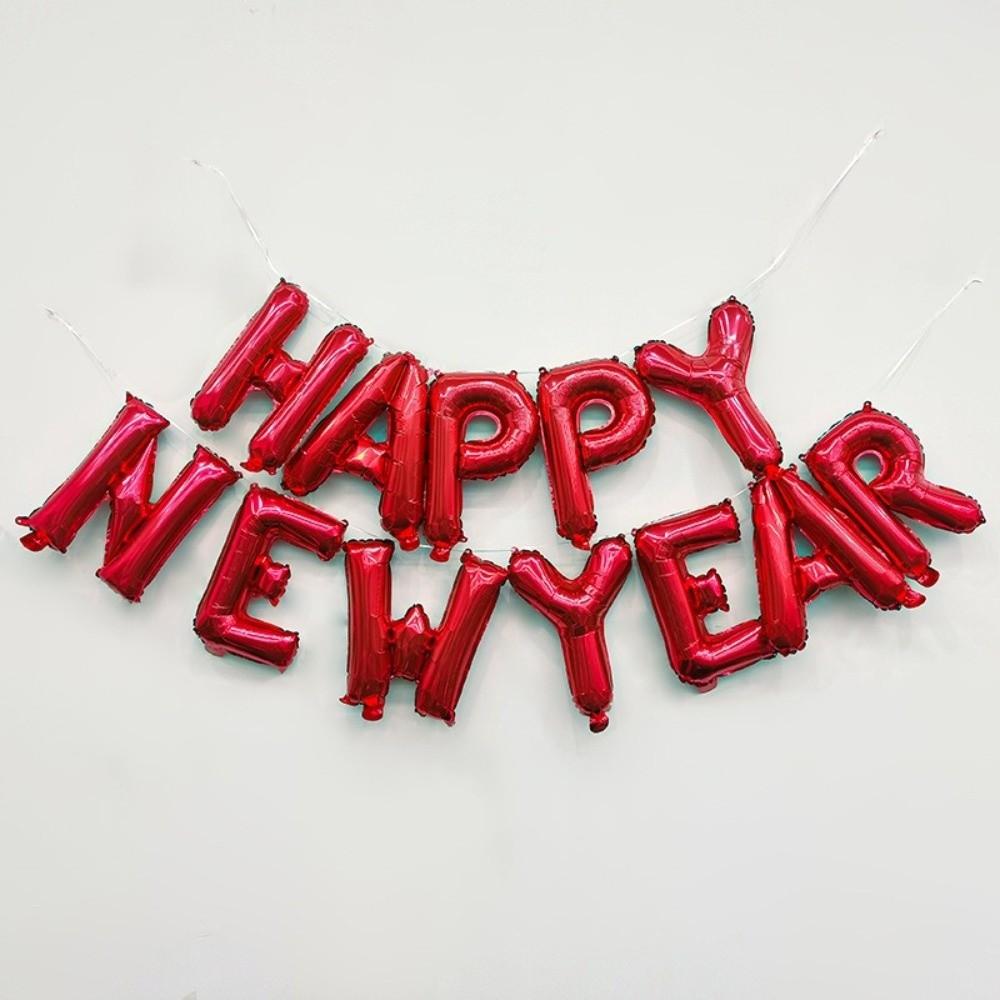 Happy New Year 2026 Alphabet Balloons Holiday Ornaments New Year Colorful Foil Balloons Inflatable Party Supplies