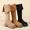 Thick-soled over-the-knee boots women's 2025 autumn and winter new thin suede boots women's long thin boots thick-legged high boots