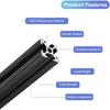 MECCANIXITY 2020 T Slot Aluminum Extrusion 100mm(3.9 Inch) Black European Standard Anodized Linear Rail for 3D Printer Laser Engraving Machine 10 Pcs