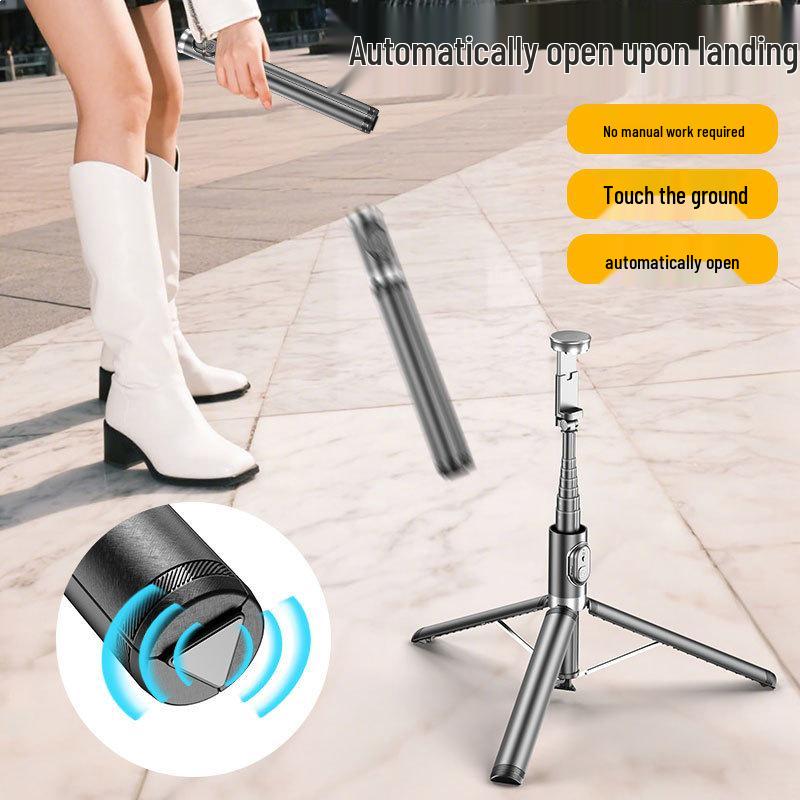 DP08 Bluetooth Selfie Stick & Tripod, 1.7m Telescopic Floor Stand for Phone Photography & Live Streaming, Portable for Travel