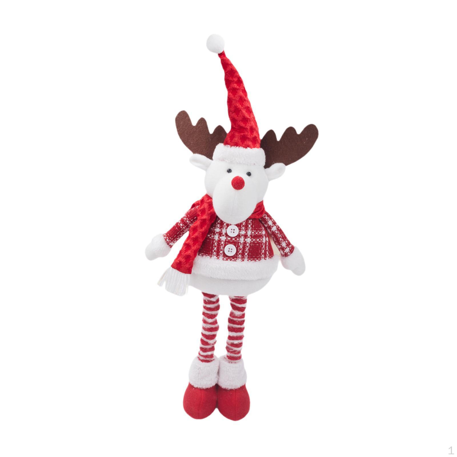 

Рождественская телескопическая кукла, рождественская плюшевая кукла, красно-белый орнамент, подарок для офиса, гостиной, Deer