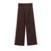 2025 Spring Women's Striped Patchwork Knitted Sweatshirt & High-Waisted Straight-Leg Pants Set