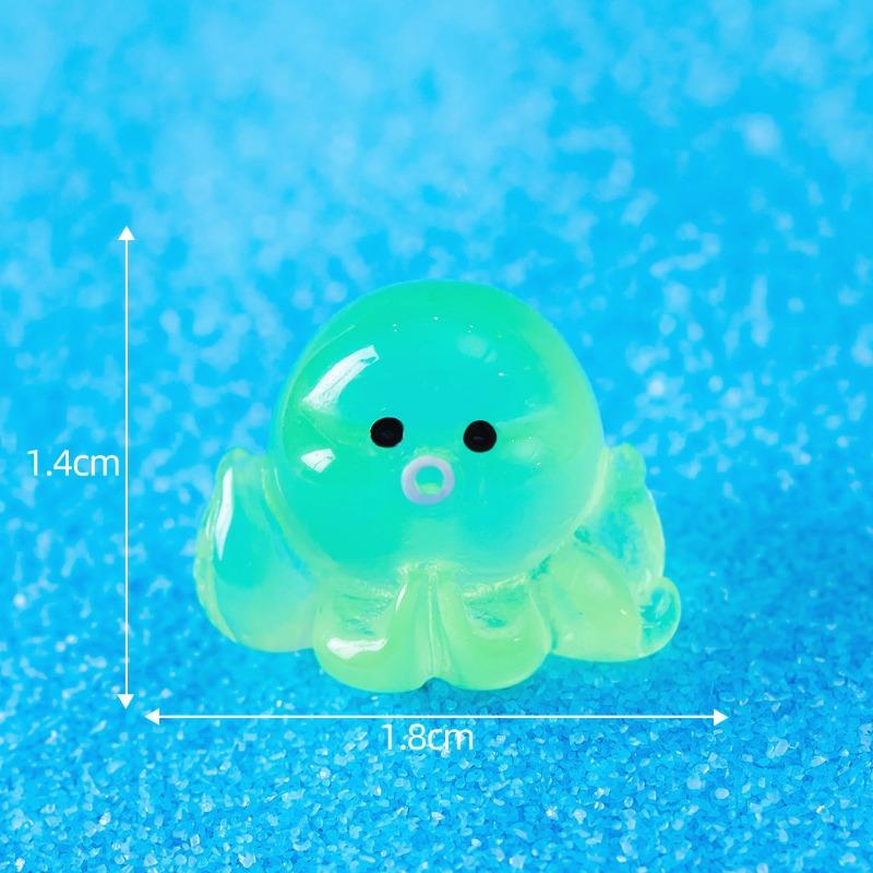 Micro-landscape Seven-color Luminous Small Octopus Decorative Item Seawater Bottom Fish Tank Landscape Resin Handicraft