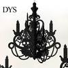 Lightweight Hanging Decorations 3D Candlestick Chandelier Ceiling Ornament, Gothic Halloween Glitter Matte Black Holiday Decor Decoration for