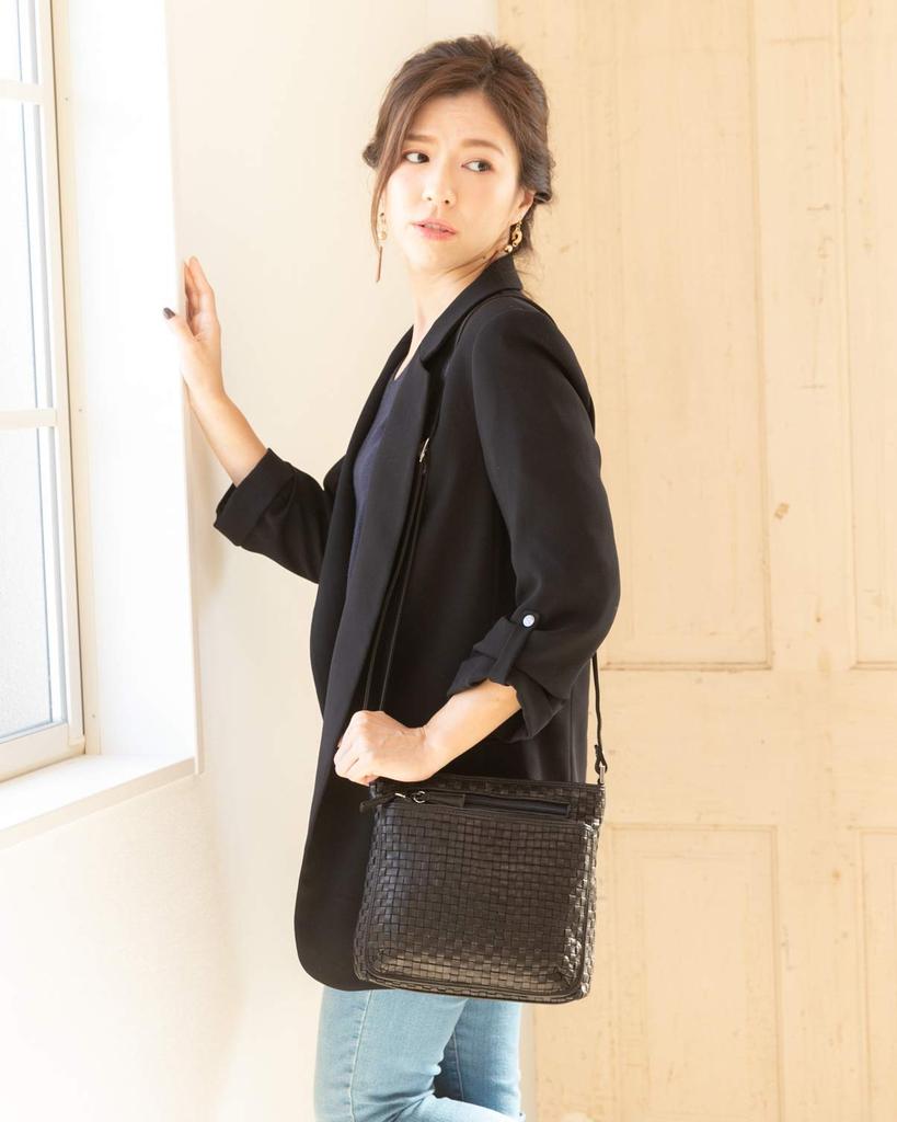 BAG Since Imai Bag Totrue Genuine Horsehide Leather Square Shoulder Bag with Pony Design and Storage [IMAI 1977] Women's Multi-Purpose (33260 Black)