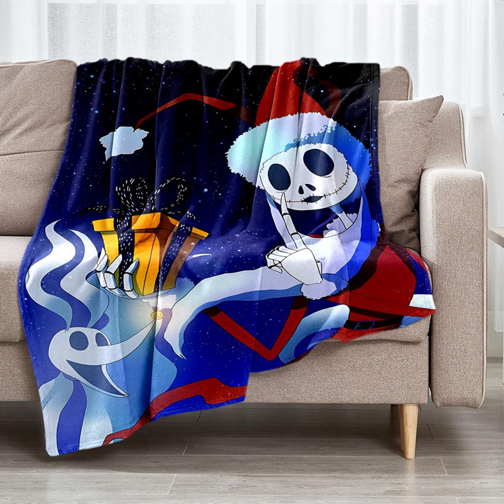 The Nightmare Before Christmas Theme Printed Blanket - Perfect for Couch, Bed, Travel & Outdoor Use | Machine Washable, Cozy & Durable.
