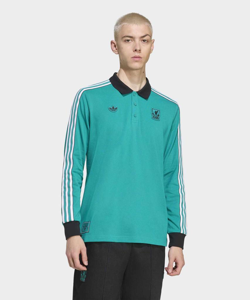 ADIDAS Liverpool Fc Terrace Icon Long Sleeve Polo Shirt - Mint / Jw5471
