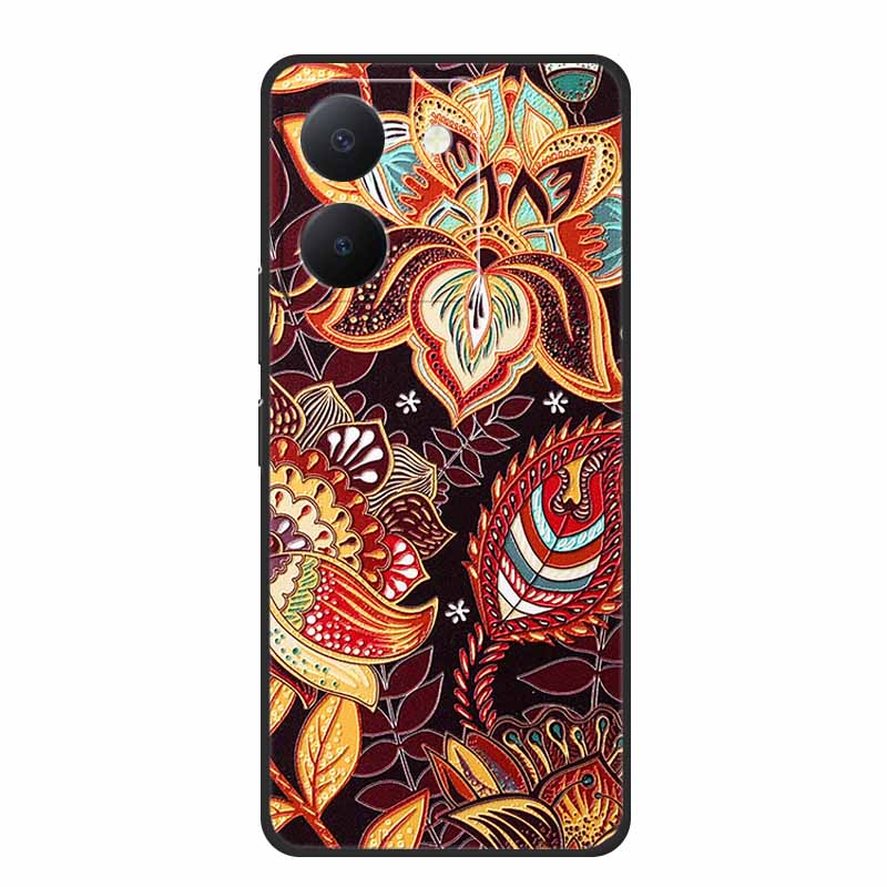3D Emboss Case For Vivo Y27s Phone Case Relief Black Silicone Soft Back Cover Coque Funda For Vivo Y27s Case Y 27 s Capas 6.64"