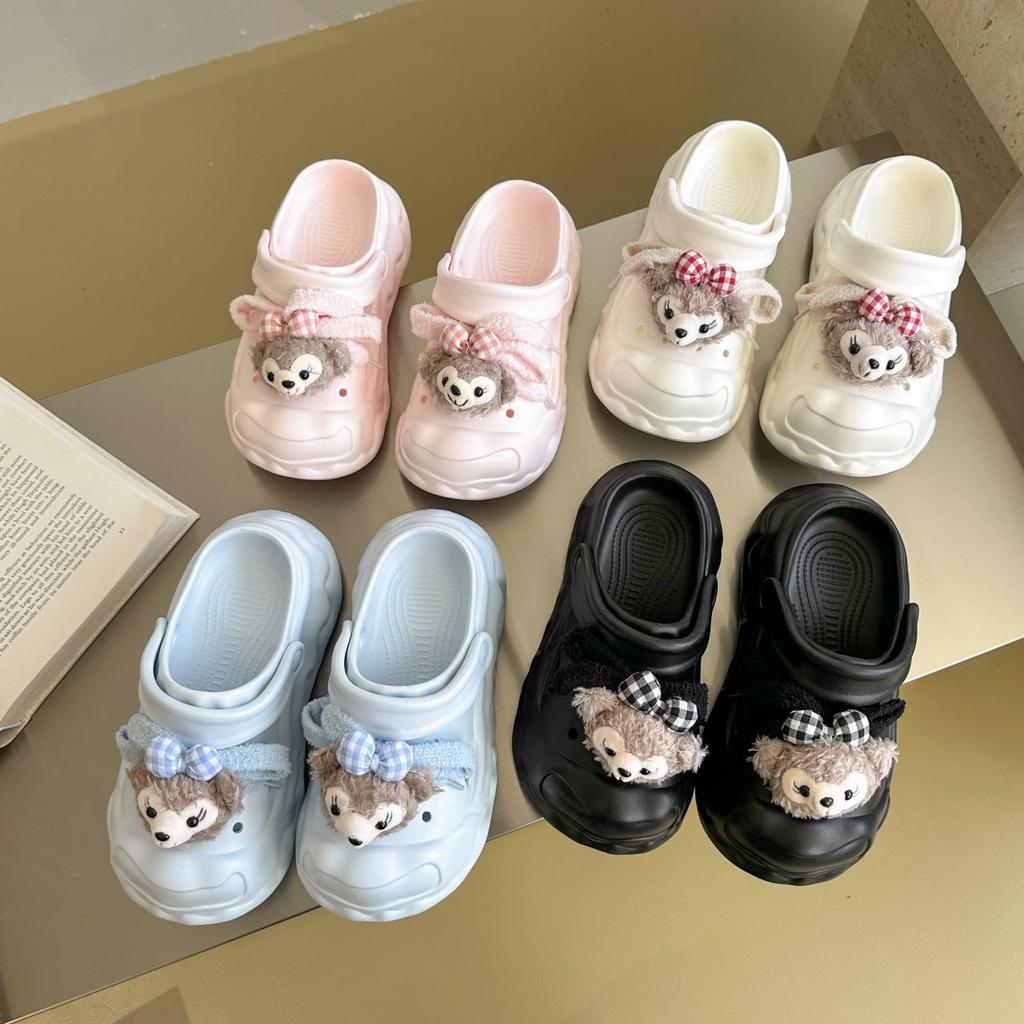 Non-slip and heightening bag head slippers for girls with thick hearts and cute hole shoes for women's 2025 summer and autumn new models