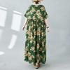 Simple Bohemian Print Dress Short Sleeve Round Neck Summer New Style Elegant Feel Long Dresses Women's Clothing