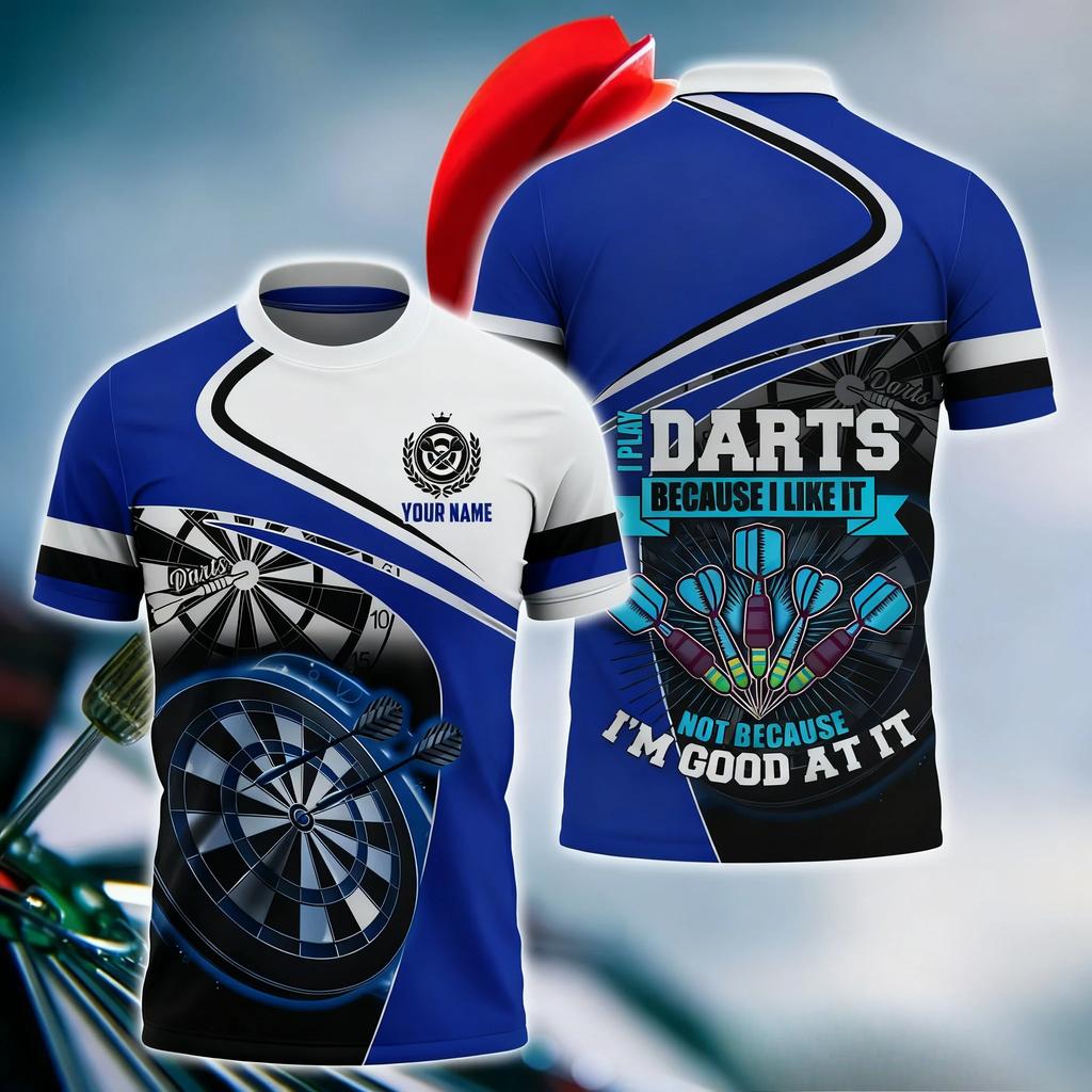 Lustige 3D Dart Print Herren T-Shirts Lässig O-Ausschnitt Kurzarm Personalisierung Club Mode Lockere T-Shirts