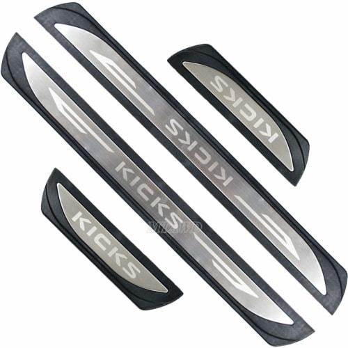 MTAWD Stainless Car Door Sill Scuff Plate Protector for Nissan Kicks 2017-2021 (Silver)