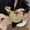Yogodlns Bohemian Large Capacity Beach Bag Women's Straw Bag Stylish Handbag Natural Grass Hand Woven Designer Female Basket Shoulder Bag