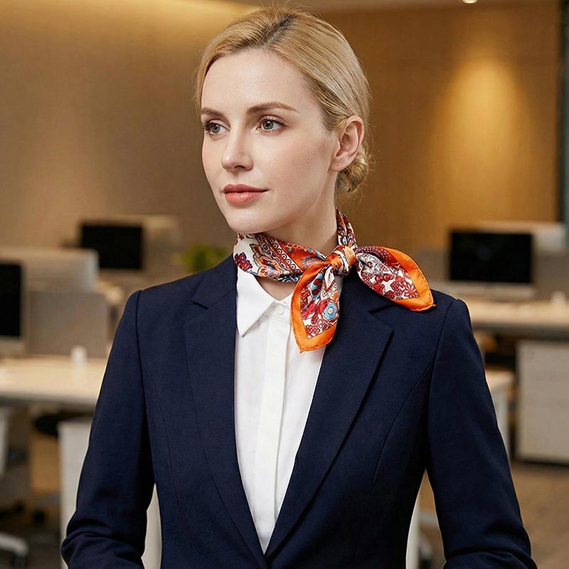 1Pc Square Flight Attendants 50x50CM Elegant Women's Scarfs Fashionable Hijab Bandana Polyester