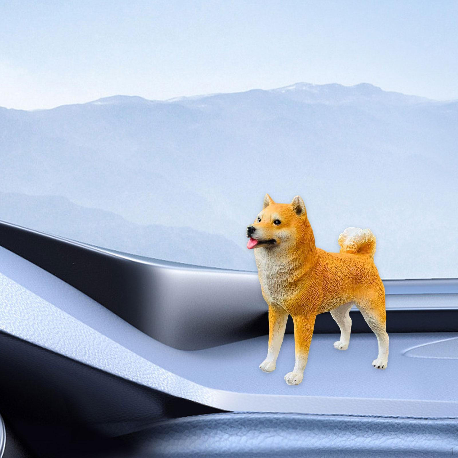 

Фигурка собаки Украшение приборной панели автомобиля Коллекция Статуэтка сиба-ину Настольное украшение для полки Дом