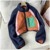 Giacche Cappotti Moda Primavera Autunno Pile Patchwork Lana d'Agnello Corti Y2k Giacca Casual da Donna Maniche Lunghe