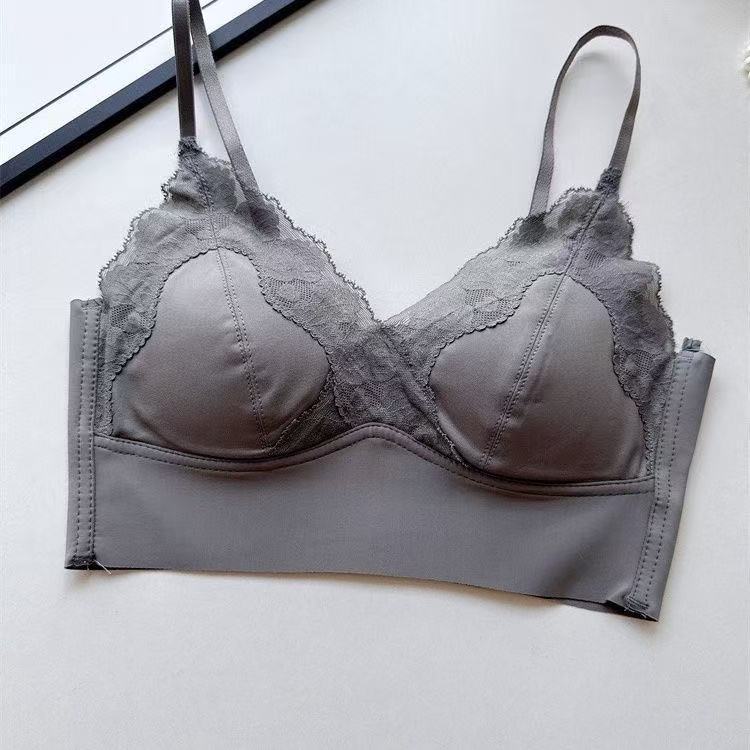 Lace beautiful back underwear women's chest big and small bra new popular summer thin sexy bra triangle cup