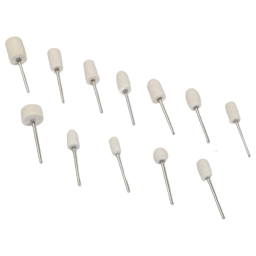 High Quality Wool Felt Grinding Head Rotary Tool Parts Polishing Tool Woodworking 12 Pcs 2.35mm Shank Abrasive Tools Accessories