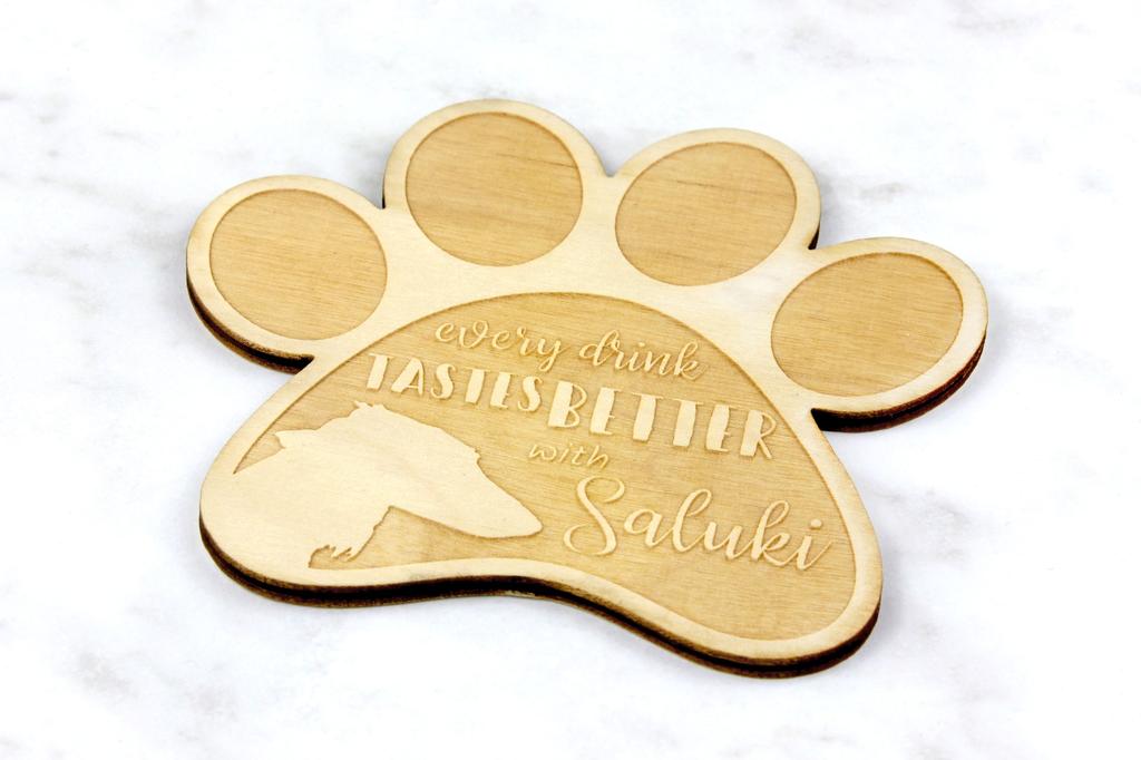 Saluki, Persischer Windhund, Arabischer Windhund, Gazellenhund - Untersetzer, gravierter Untersetzer mit Hund, Geschenk für Hundeliebhaber von der Marke Art-Dog