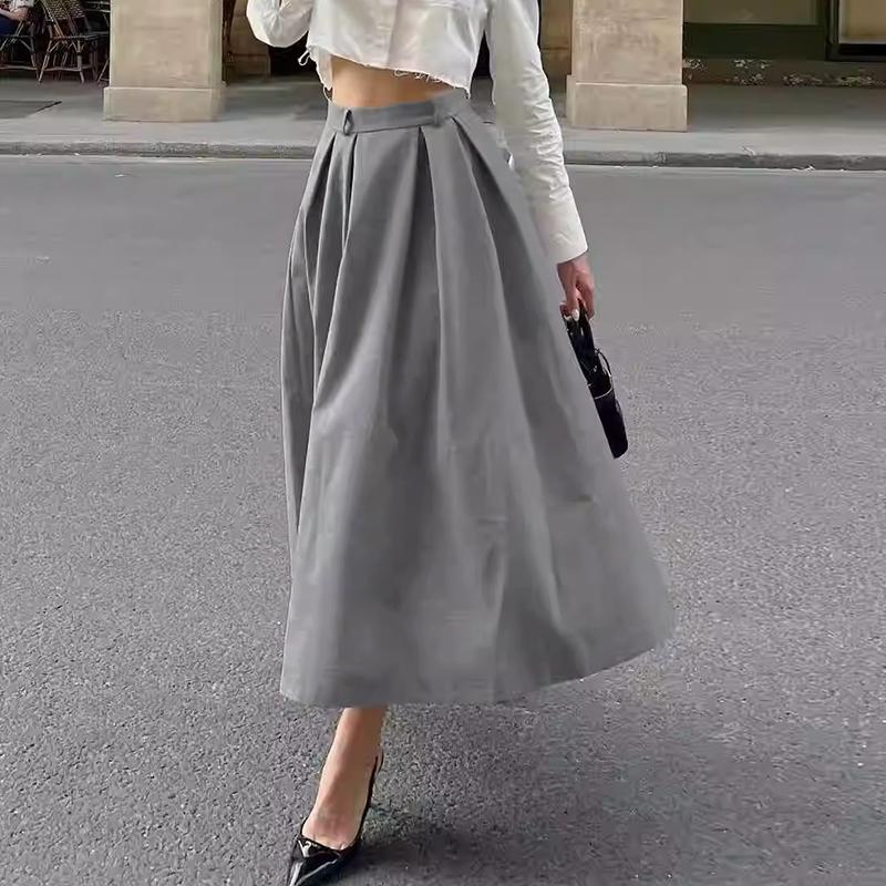 ZANZEA Womens Casual Elastic Waist Loose A-Line Long Skirts