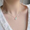 Iridescent Love Gradient Pendant Necklace with Moonstone - Japanese & Korean Cold Style