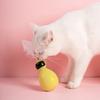 ABS Durable Pet Robot Attractive Tumbler Swing Ball with Feather Cat Teaser Funny ToyYellow