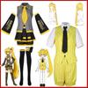 Anime Mesmerizer Akita Neru Cosplay Costume Virtual Hypnotist Akita Neru Halloween Stage Performance Party Wig Yellow Strip Suit
