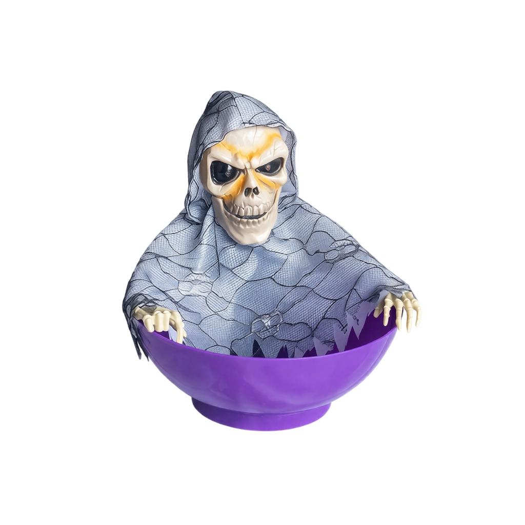 Halloween-Bewegungsaktivierte Süßigkeitenschale mit Ton- und Lichteffekten für Tischdekoration und interaktive Displays