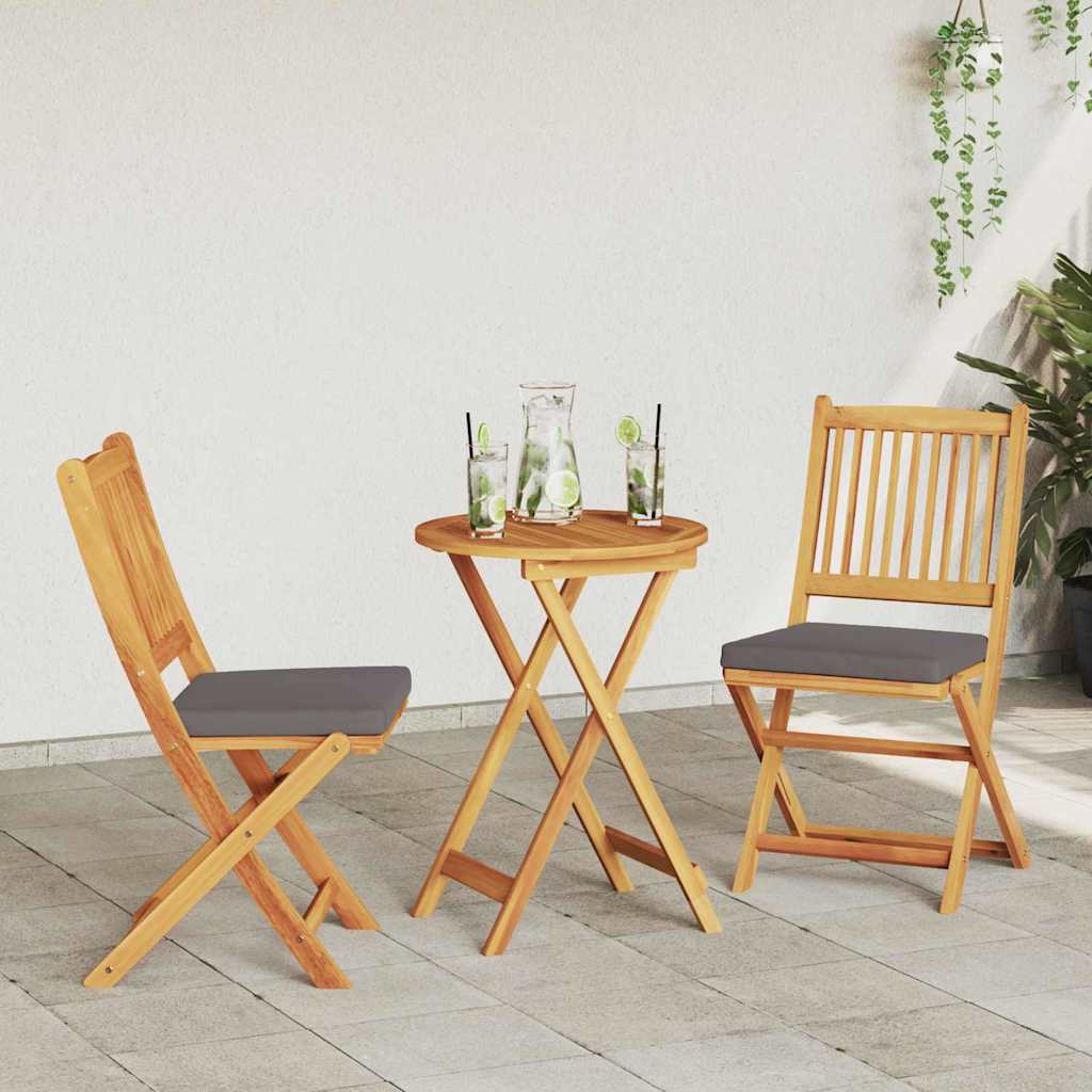 Garden Bistro Set 3 Pieces Brown Solid Acacia Wood