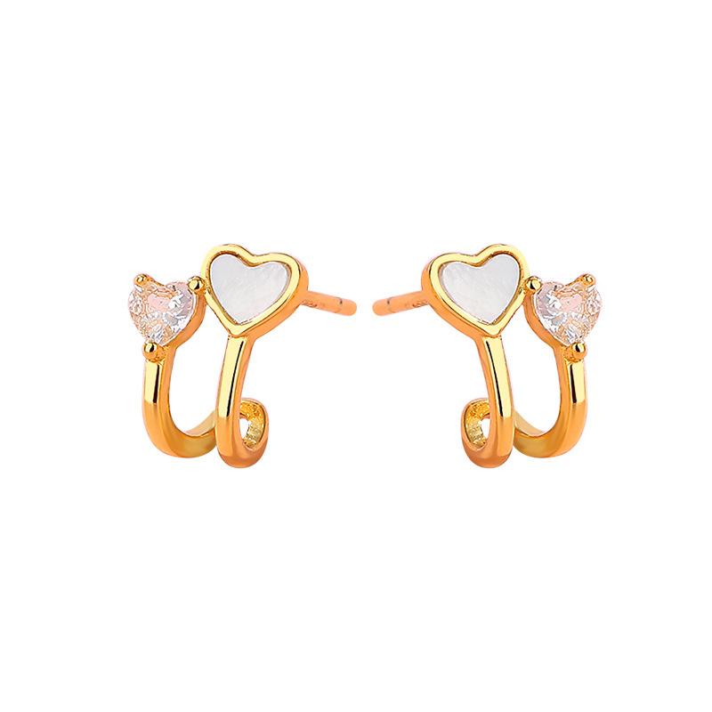 Personalized Double Love Earrings for Women with Stylish Exquisite Sweet and Cool Style Design Earrings