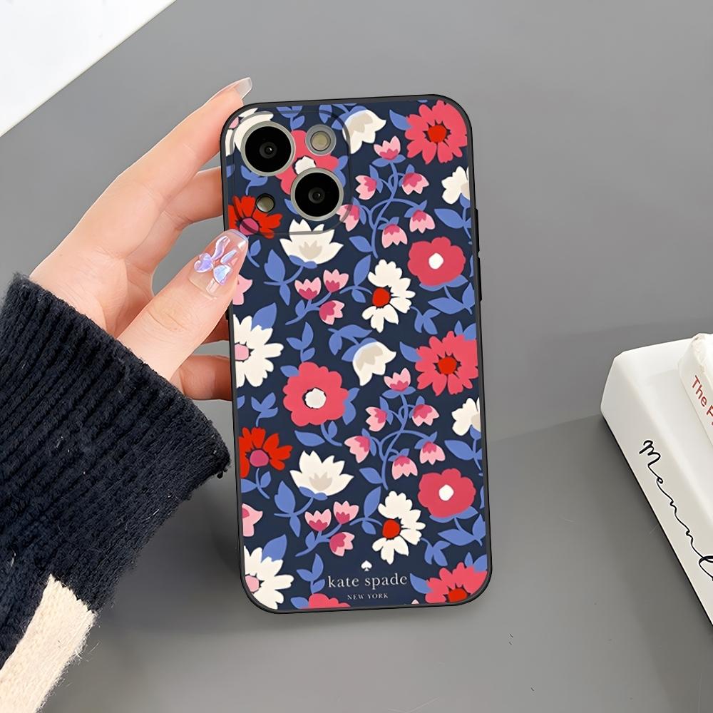 K-Kates S-Spades Flower Phone Case For Iphone 17 Pro Max 16 15 14 Pro Max 13 Mini 11 12 Xr X Xs SE Plus Back Cover