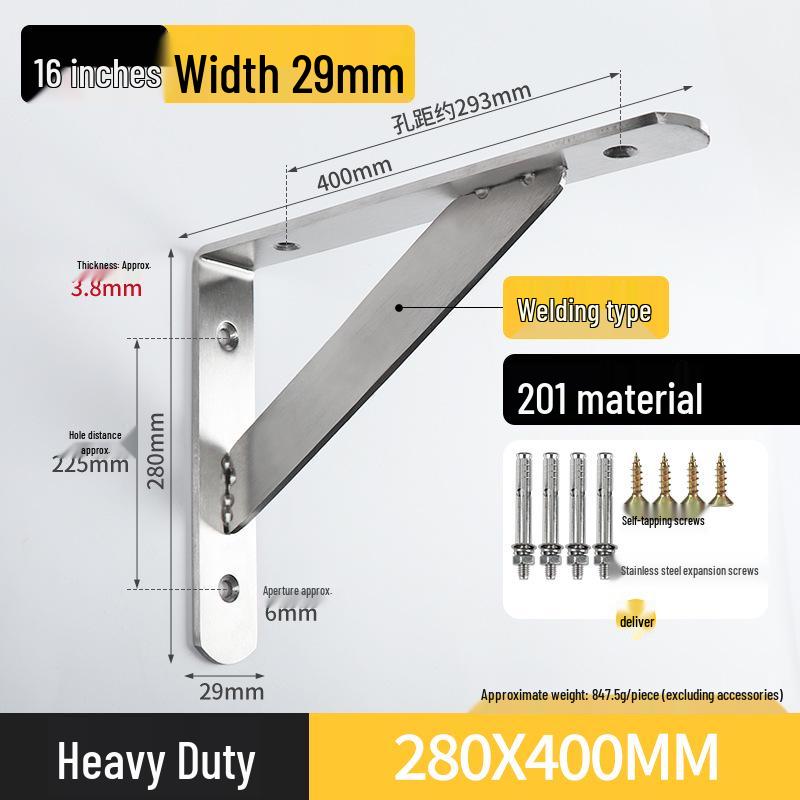 Stainless Steel Right Angle Wall Shelf Bracket Support