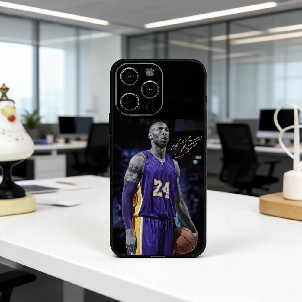 Basketball K-Kobe B-Bryant-KB Phone Case For iPhone 17,16,15,14,13,12,11 Plus,Pro Max,XS,Soft Silicone Black Cover