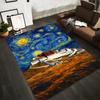 "Starry Night-Inspired Landscape Rug with Mountain Architecture Design" Suitable for Use As an Anti-slip for Living Room Bedroom Sofas