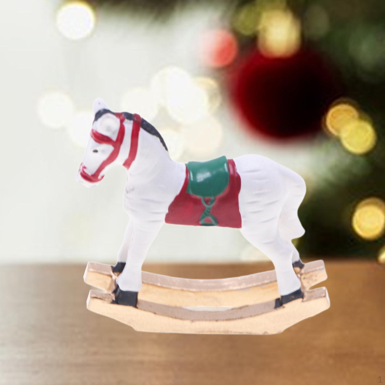 

Миниатюрная кукольная лошадка-качалка, Аксессуары Игрушка для детской комнаты Коллекция скульптур Декоративная