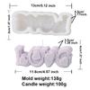 DIY Rose Heart Candle Molds 2D Love Slogan Aromath Soap Resin Mold Chocolate Cake Baking Tool Valentine's Day Decoration Gifts