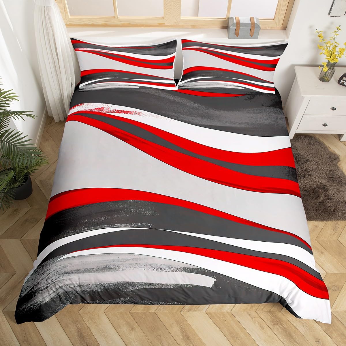 

Comforter Wavy S For Kids Teens Queen King Lightweight S Modern Abstract Bedding Sets Bedroom Decor No Comforter Comforter (quilt)-EU Single(135*200cm)3pcs