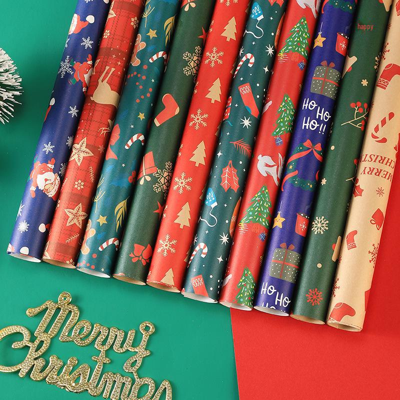 Christmas Gift Wrap: Thick Kraft Paper with Tree & Elk Design