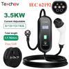 Teschev Portable Electrical Car Charger Type 1 SAE J1772 Type 2 IEC 62196 GBT Charger 16A 1 Phase 3.5kW Wallbox Charging Station