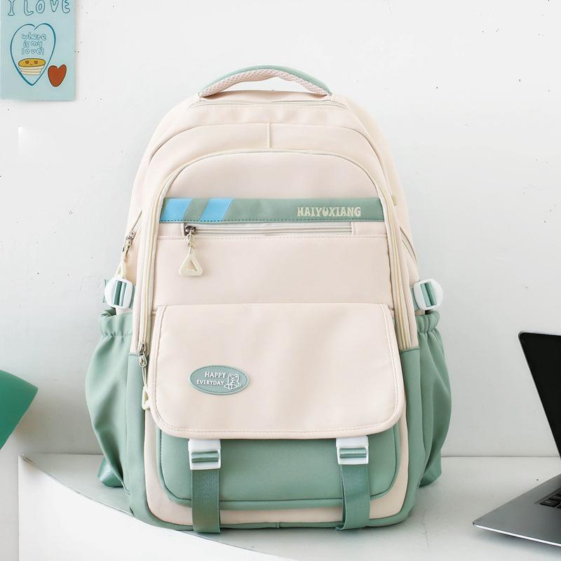 Schoolbag new schoolbag female Korean version ins large capacity middle and high school students backpack contrasting color primary school